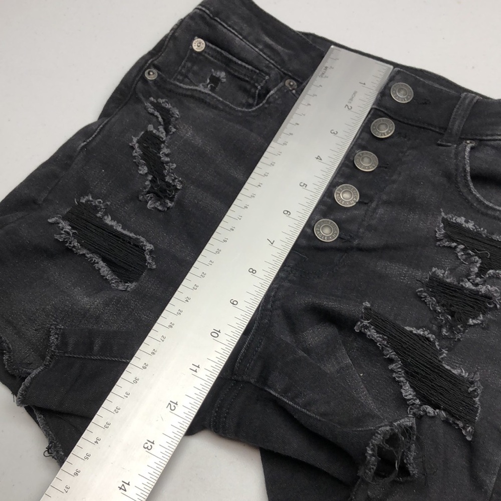 BUTTONFLY AMERICAN EAGLE SUPER HI-RISE SHORTIE JEAN SHORTS 6/28 ⭐️ - Picture 11 of 11